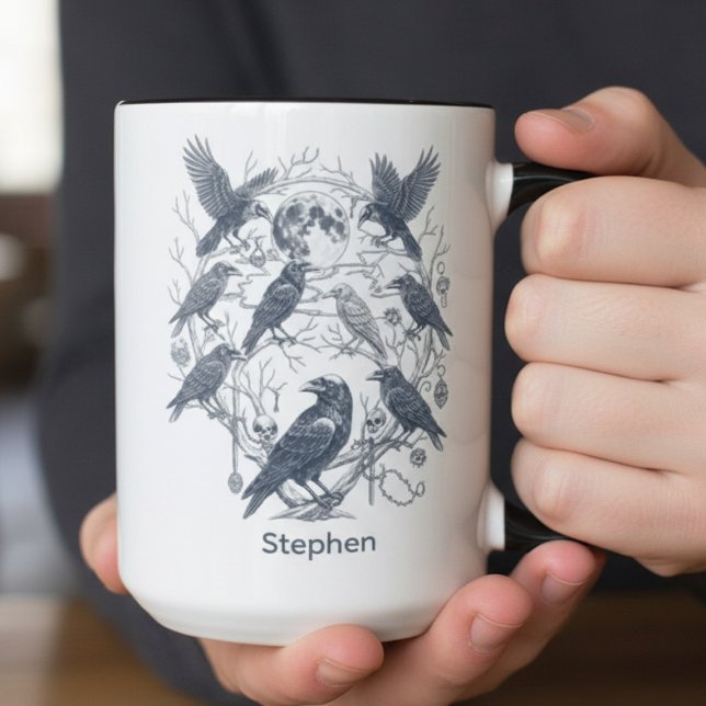 Gotisk Raven Mörk Akademik Mugg (Raven coffee mug)