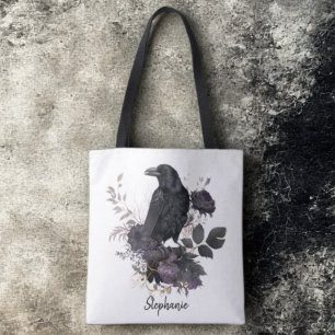 Gotisk Raven Mörk Akademisk Blomma Tygkasse