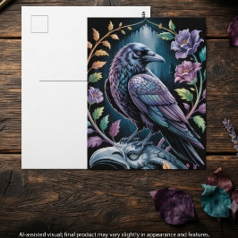 Gotisk Raven Mörk Akademisk Mystik Vykort