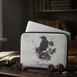 Gotisk Raven Personlig Mörk Flora Laptop Fodral