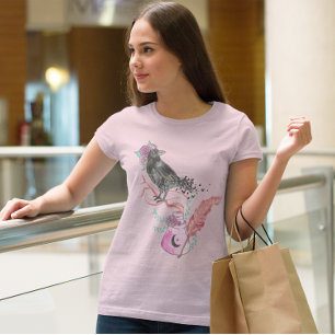 Gotisk Ravfågel Kärleksblomma Grafisk T Shirt