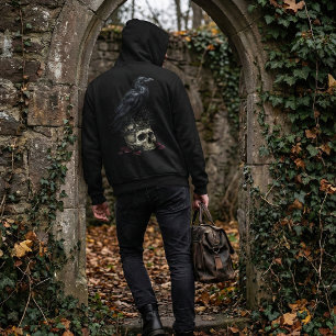 Gotisk Ravskalle & Giftsflaska Mörk Fantasy T Shirt