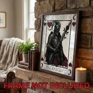 Gotisk riddare av hjärtan spelkort Mörk Fantasy Poster