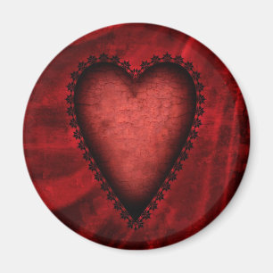 Gotisk röd hjärta magnet