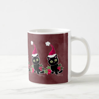 Gotisk röd julkatt kaffemugg
