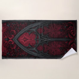 Gotisk röd katedralfönster – Mörk ornamental konst