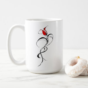 Gotisk röd ros dam surrealistisk tribal tatuering kaffemugg