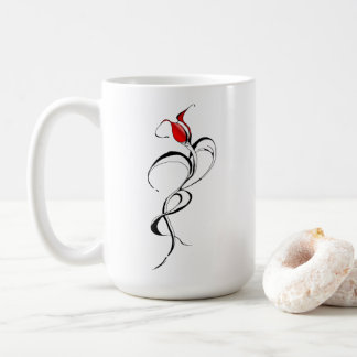 Gotisk röd ros dam surrealistisk tribal tatuering kaffemugg