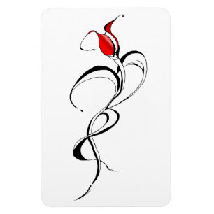 Gotisk röd ros dam surrealistisk tribal tatuering magnet