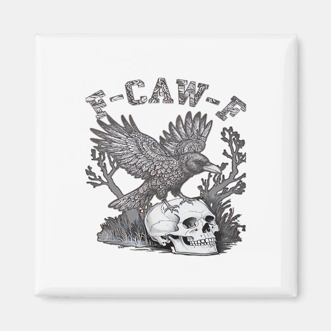 Gotisk Rollig F-Caw-F Humor Kråka Essential Retro  Magnet (Framsidan)