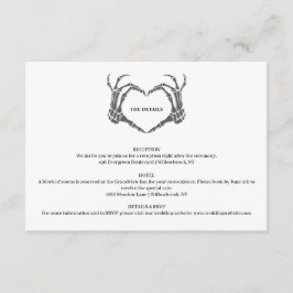 Gotisk romantisk skelett-hand Halloween-bröllop Tilläggskort