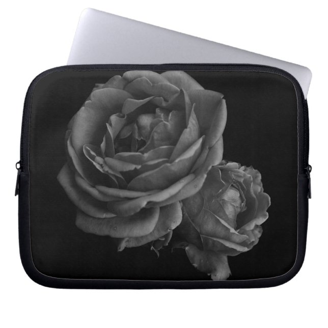 Gotisk Romantiska Svarta Rosor Laptop Fodral (Framsidan)