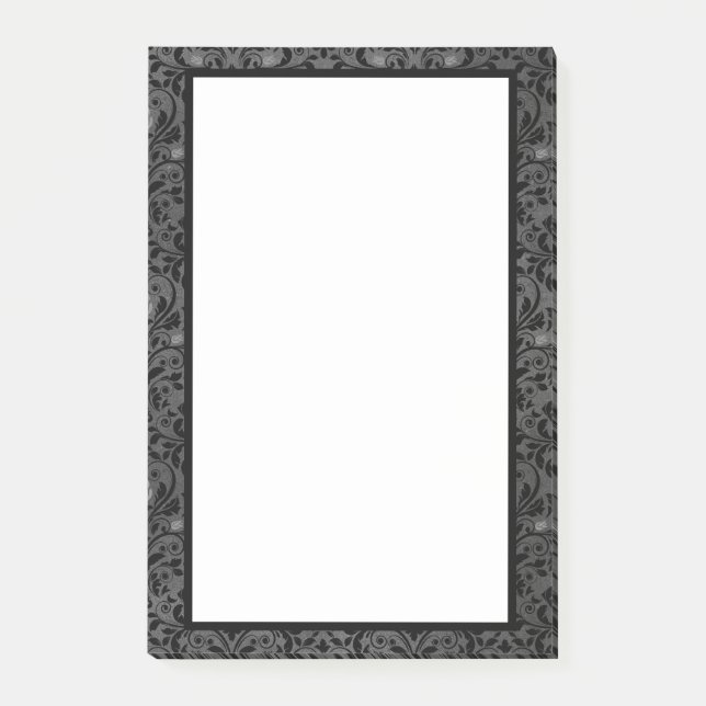 Gotisk ros i svart och grått post-it block (Framsida)