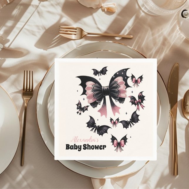 Gotisk Rosa Halloween Baby Shower Pappersservett (Skapare uppladdad)