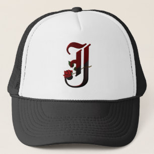 Gotisk rosa Monogram J Truckerkeps