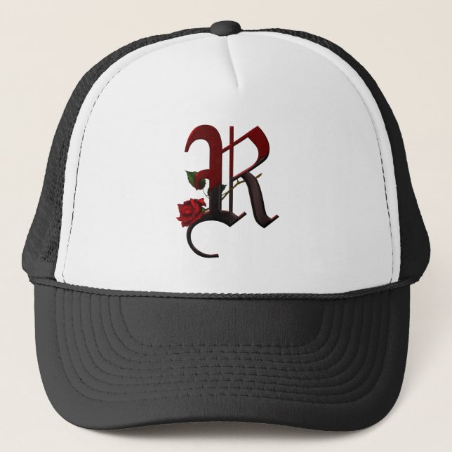 Gotisk rosa Monogram R Keps (Framsida)