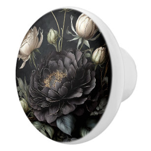 Gotisk rosarrangemang svart blomma knopp