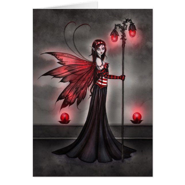 Gotisk Ruby Älv Fantasy Konstkort Hälsningskort (Framsidan)