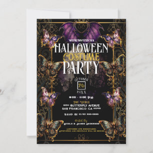 Gotisk sagodansflyg & fladdermus Halloweenfest Inbjudningar