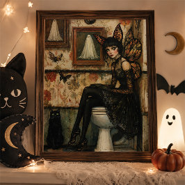 Gotisk sagopratta svart katt Halloween väggkonst