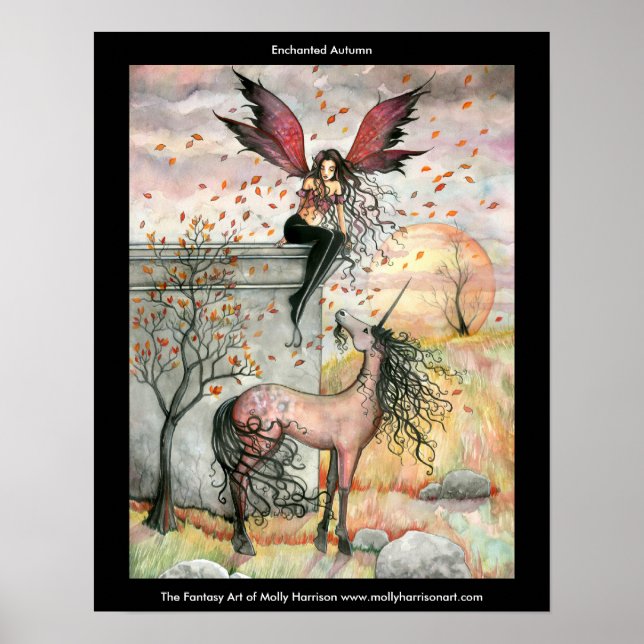 Gotisk sagounicorn-affisch poster (Framsidan)