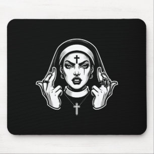 Gotisk satanisk nunna svartkonst satanist ockult musmatta