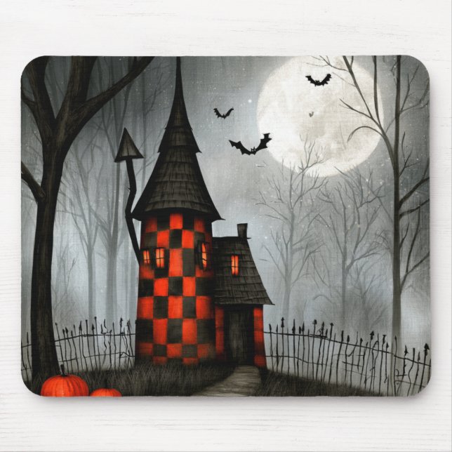 Gotisk schackbräda Halloween-torn Musmatta (Framsidan)