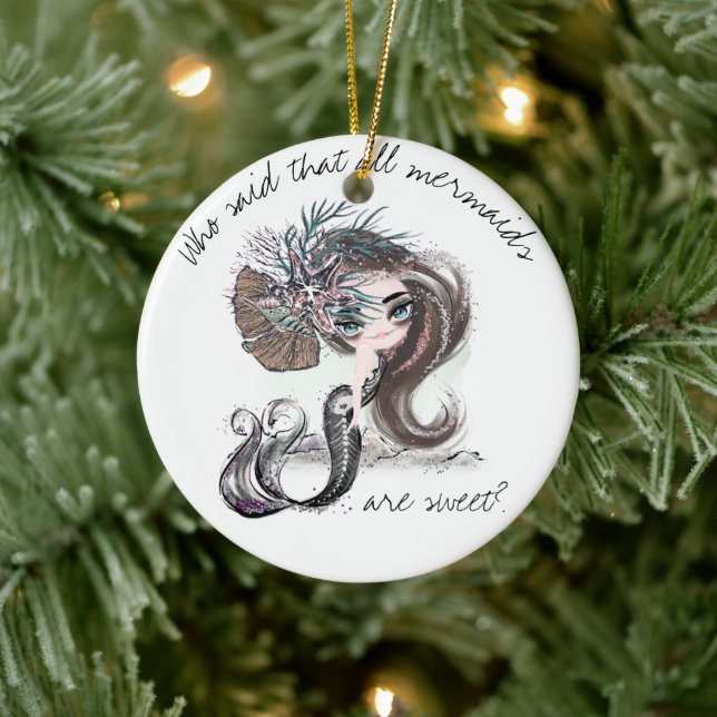 gotisk Sjöjungfru | Alla Sjöjungfruar är inte söta Julgransprydnad Keramik (Träd)