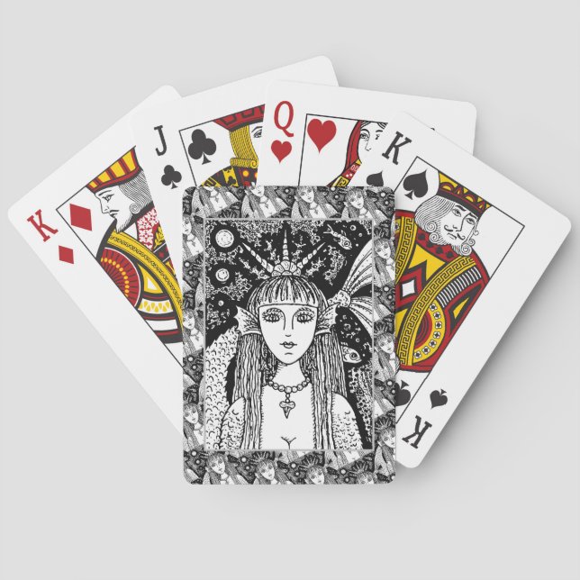 GOTISK SJÖJUNGFRU, SVARTA HAVET SIREN FANTASY STOL CASINOKORT (Baksidan)