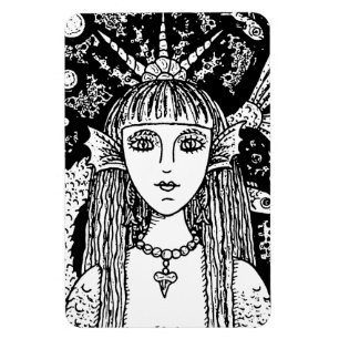 GOTISK SJÖJUNGFRU, SVARTA HAVET SIREN FANTASY STOL MAGNET