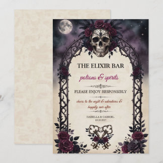 Gotisk skalle elixir bar Halloween inbjudan