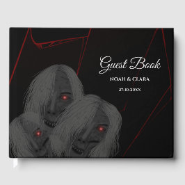 Gotisk Skalle Vita Spöken - Mörk och Dyster Hallow Gästböcker