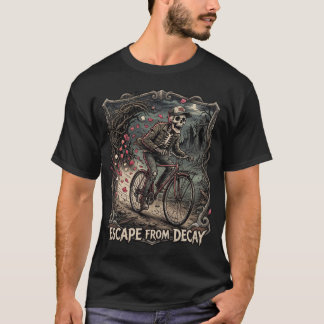 Gotisk Skelett Cykel Macabre T Shirt
