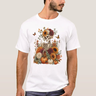 Gotisk Skelett Pumpa Halloween T Shirt