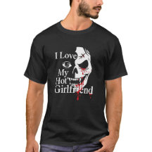 Gotisk Skelettälskande Min Flickvän T-Shirt