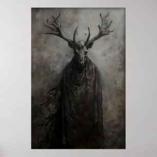 Gotisk Skogsande Tryck, Skogshuggare Mörk Akademia Poster