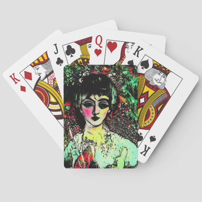 Gotisk Skönhetsporträtt  Casinokort (Baksidan)