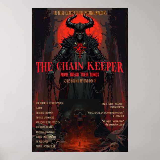 Gotisk Skräckkedja Keeper Mörk Fantasy Vägg Poster (Framsidan)