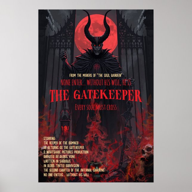 Gotisk Skräckplakat Portvakten Väggkonst (Framsidan)