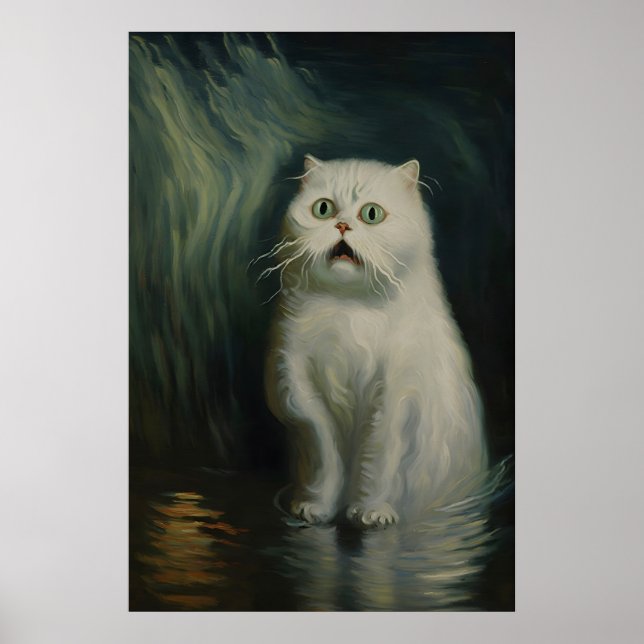 Gotisk skrämd kattkonsttryck viktoriansk vampyr poster (Framsidan)