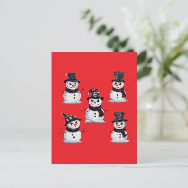 Gotisk Snöman Vykort (Stående Fram)