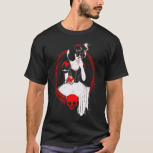 Gotisk Snövit Rökande - Mörkt Konsttryck T Shirt