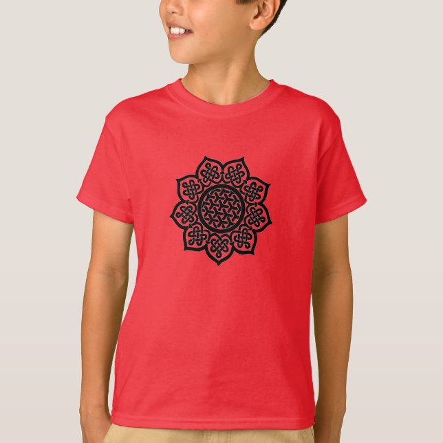 GOTISK SOL Svarta keltiska knutar  T Shirt (Framsida)
