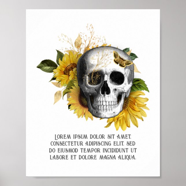 Gotisk solros skelett poster (Framsidan)