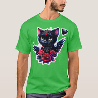 gotisk söt katt goth valentines day Sticker TShirt T Shirt