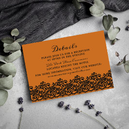 Gotisk spets Halloween orange svarta detaljer Tilläggskort