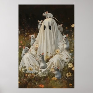 Gotisk spök- och råttor Botanisk konsttryck Häxlik Poster