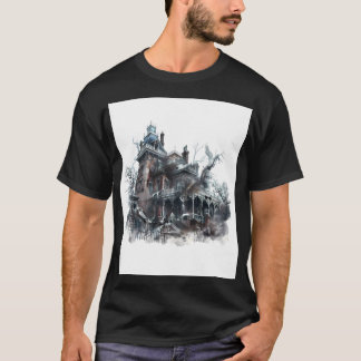 Gotisk spökhus Halloween-konst T Shirt