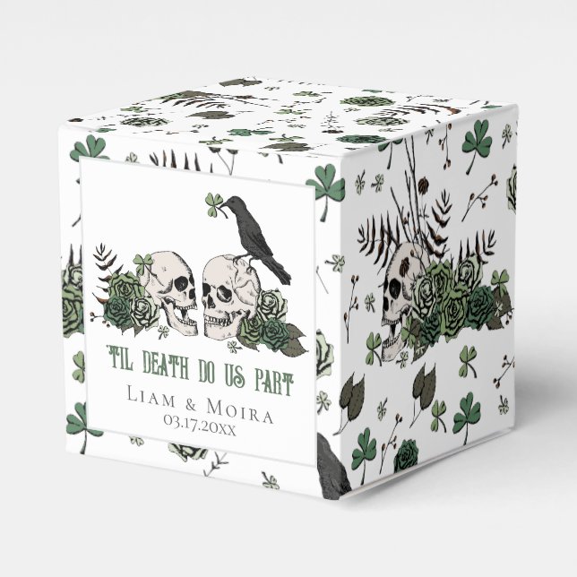 Gotisk St. Patricks Day Blommig Dödskalle Irländsk Presentaskar (Framsidan Sidan)