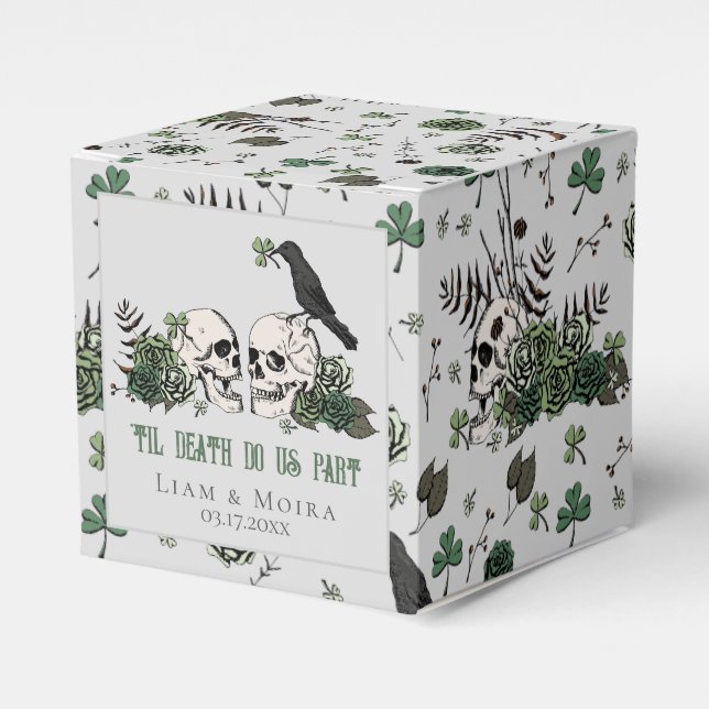 Gotisk St. Patricks Day Blommig Skalle Irländsk Br Presentaskar (Framsidan Sidan)